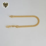 (1-0458) Gold Laminate - 4mm Double Curb Link Bracelet - BGF