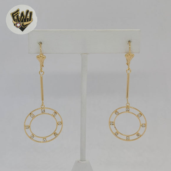 (1-1238-3) Gold Laminate - Long Earrings - BGF