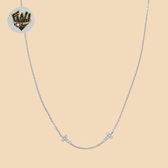 (2-66009) 925 Sterling Silver - 1mm Zircon Necklace - 18