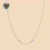 (2-66009) 925 Sterling Silver - 1mm Zircon Necklace - 18"