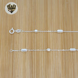 (2-8048-A) Plata de ley 925 - Cadena de eslabones Rolo alternativa de 3 mm.