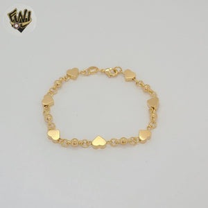 (1-0787) Gold Laminate - 6mm Heart Bracelet - BGF