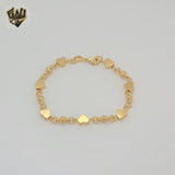 (1-0787) Gold Laminate - 6mm Heart Bracelet - BGF