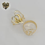 (1-3036-1) Gold Laminate - Two Tone Carved Ring - BGF