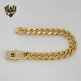 (1-60043) Gold Laminate - 13mm Zircon Closure Curb Bracelet - BGO