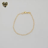 (1-0453) Laminado de oro - Brazalete de eslabones de corazones de 2 mm - BGF