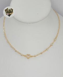 (1-6233-1) Gold Laminate -Pearls Paper Clip Necklace - 18" - BGF