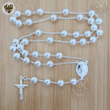 (2-2310) 925 Sterling Silver - Rosary Necklace - 24"
