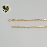 (1-1506) Laminado de oro - Cadena de eslabones de caja de 2 mm - BGF