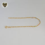 (1-0644-1) Gold Laminate - 2.5mm Link Multicolor Ovals Bracelet - 7.5" - BGF