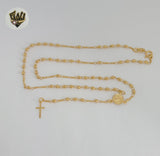 (1-3313) Gold Laminate - Benedict Rosary Necklace - 18" - BGF.