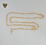 (1-3313-2) Gold Laminate - 2.5mm Benedict Rosary Necklace - 18" - BGF.
