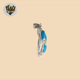 (2-1756) Plata de Ley 925 - Colgantes de Piedra y Madera.