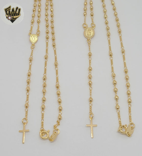 (1-3323-1) Gold Laminate - 2.5mm Virgin Rosary Necklace - 18