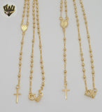 (1-3323-1) Gold Laminate - 2.5mm Virgin Rosary Necklace - 18" - BGF.