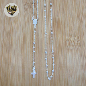 (2-2307) 925 Sterling Silver - Miraculous Rosary Necklace - 24"