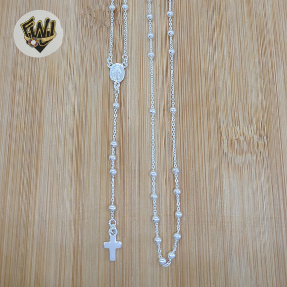 (2-2307) 925 Sterling Silver - Miraculous Rosary Necklace - 24