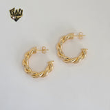 (1-2902-3) Gold Laminate - Twisted half Hoops - BG