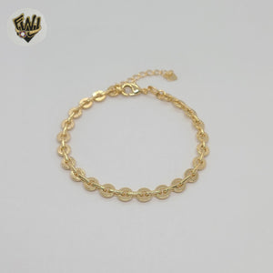 (1-0494-1) Gold Laminate - 5.5mm Circles Link Bracelet - BGF