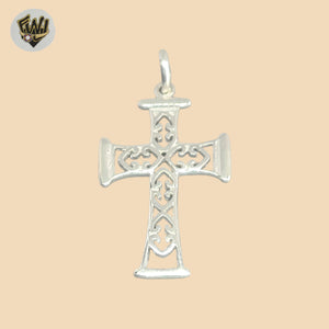 (2-1022) 925 Sterling Silver - Carved Cross Pendants.