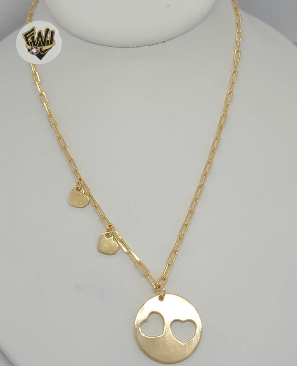 (1-6312-1) Gold Laminate - Paper Clip Heart Necklace - BGF
