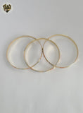 (1-4013) Gold Laminate - 4mm Three Tones Bangles - Dozen - BGO