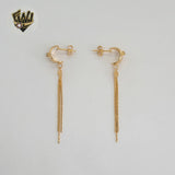 (1-1225) Gold Laminate - Long Earrings - BGF