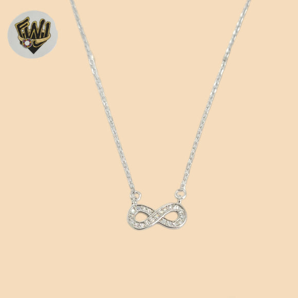 (2-66036) 925 Sterling Silver - 1mm Link Infinity Necklace.