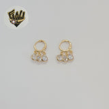 (1-2974-3) Gold Laminate - Zircon Charm Hoops - BGF