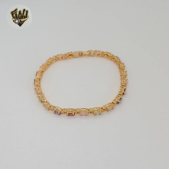 (1-60096) Gold Laminate -4mm Multicolor Bracelet - BGO