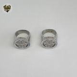(4-0078) Acero inoxidable - Anillo para hombre con circonitas talladas.