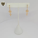 (1-2603-2) Laminado de Oro - Aros con Dijes Religiosos - BGF