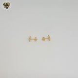 (1-1117-5) Gold Laminate - Zircon Stud Earrings - BGF