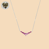 (2-66098) Plata de ley 925 - Collar con eslabones de circonitas de 1 mm.