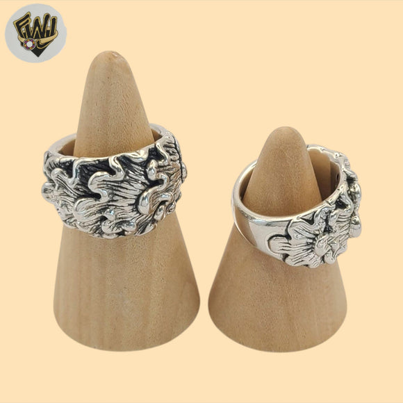 (2-5058-1) Plata de ley 925 - Anillo con banda de luna y estrella