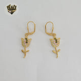 (1-1206) Gold Laminate - Flower Earrings - BGO