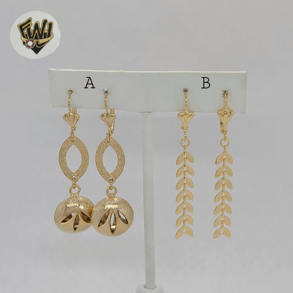 (1-1232-1) Gold Laminate - Long Earrings - BGF