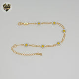 (1-0790) Gold Laminate - Flowers Bracelet - BGF