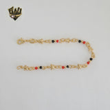 (1-0996) Gold Laminate - 2.5mm Azabache Link Kids Bracelet - 6" - BGF