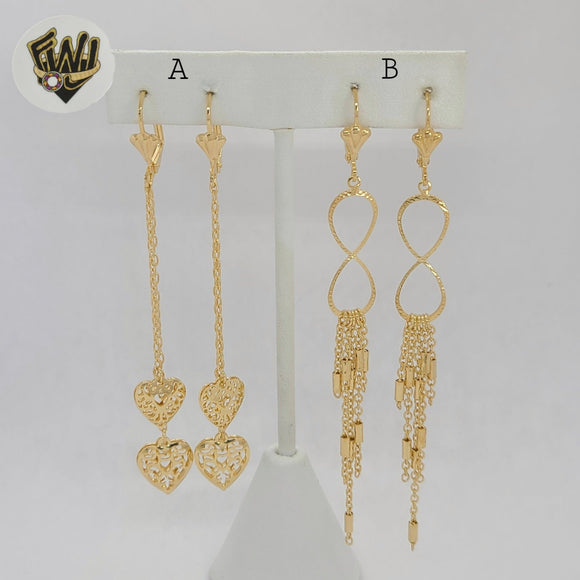 (1-1243-3) Gold Laminate - Long Earrings - BGF