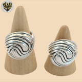 (2-5058-1) Plata de ley 925 - Anillo con banda de luna y estrella