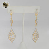 (1-1219) Gold Laminate - Two Tones Long Earrings - BGF