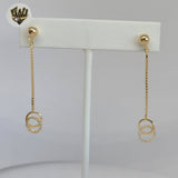 (1-1241-7) Pendientes colgantes de botón laminados en oro - BGF