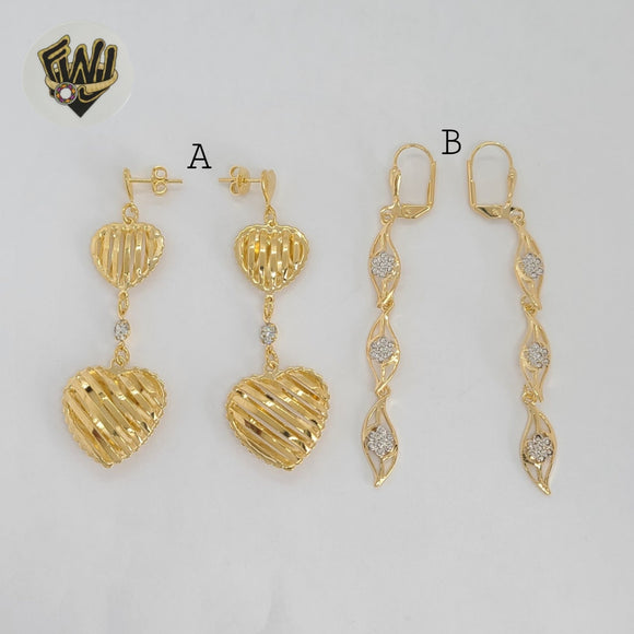 (1-1242-8) Gold Laminate - Long Earrings - BGF