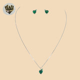 (2-6779) Plata de ley 925 - Conjunto de circonitas de corazón de 1 mm - 16"