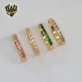 (1-3026) Gold Laminate - Colorful Zircon Band Ring - BGO