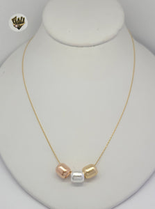 (1-6057) Gold Laminate - Three Tone Necklace - BGF