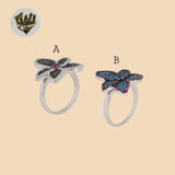 (2-5075-3) 925 Sterling Silver - Zircon Multicolor Flower Ring.