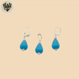 (2-6824) 925 Sterling Silver - Tear Drop Set.