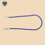 (2-0436) 925 Sterling Silver - Blue Zircon Tennis Bracelet.